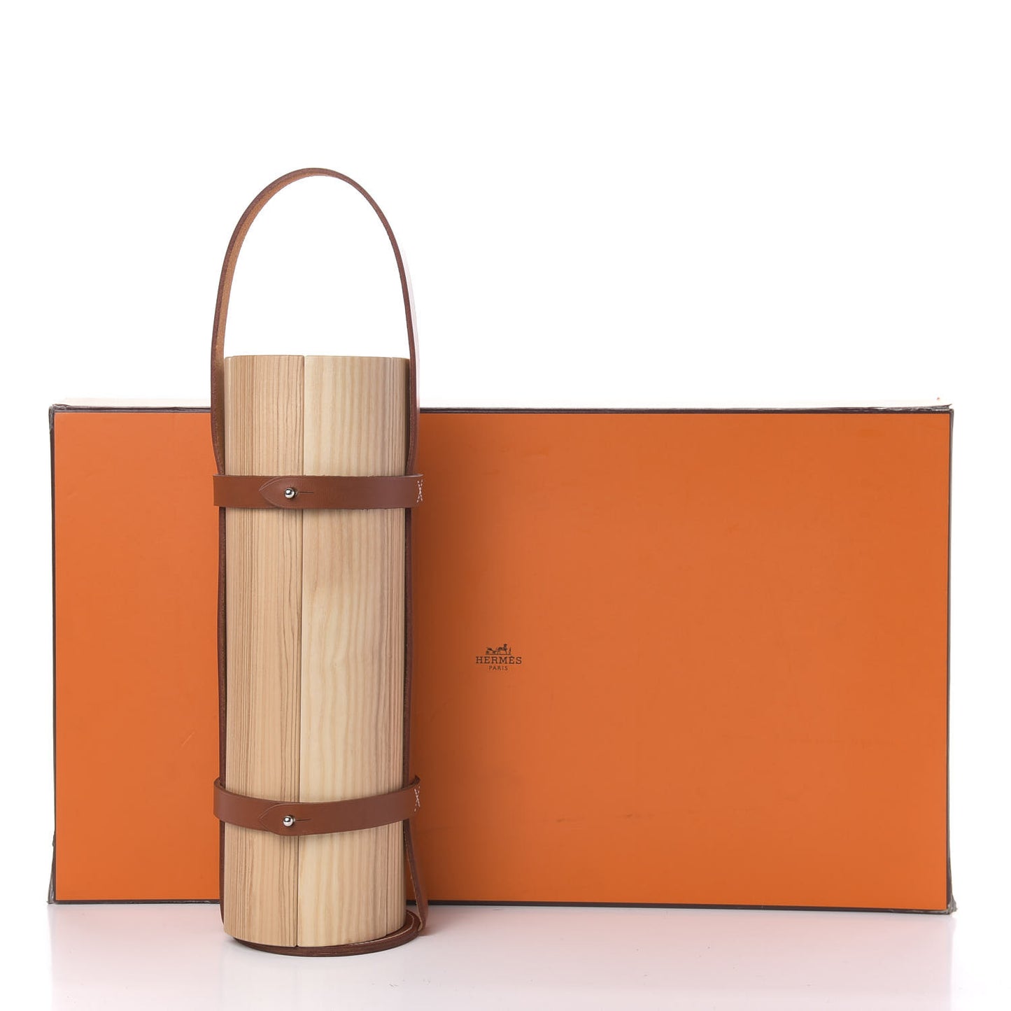 Ash Wood Bridle Calfskin Strike Skittle Game Set Brique