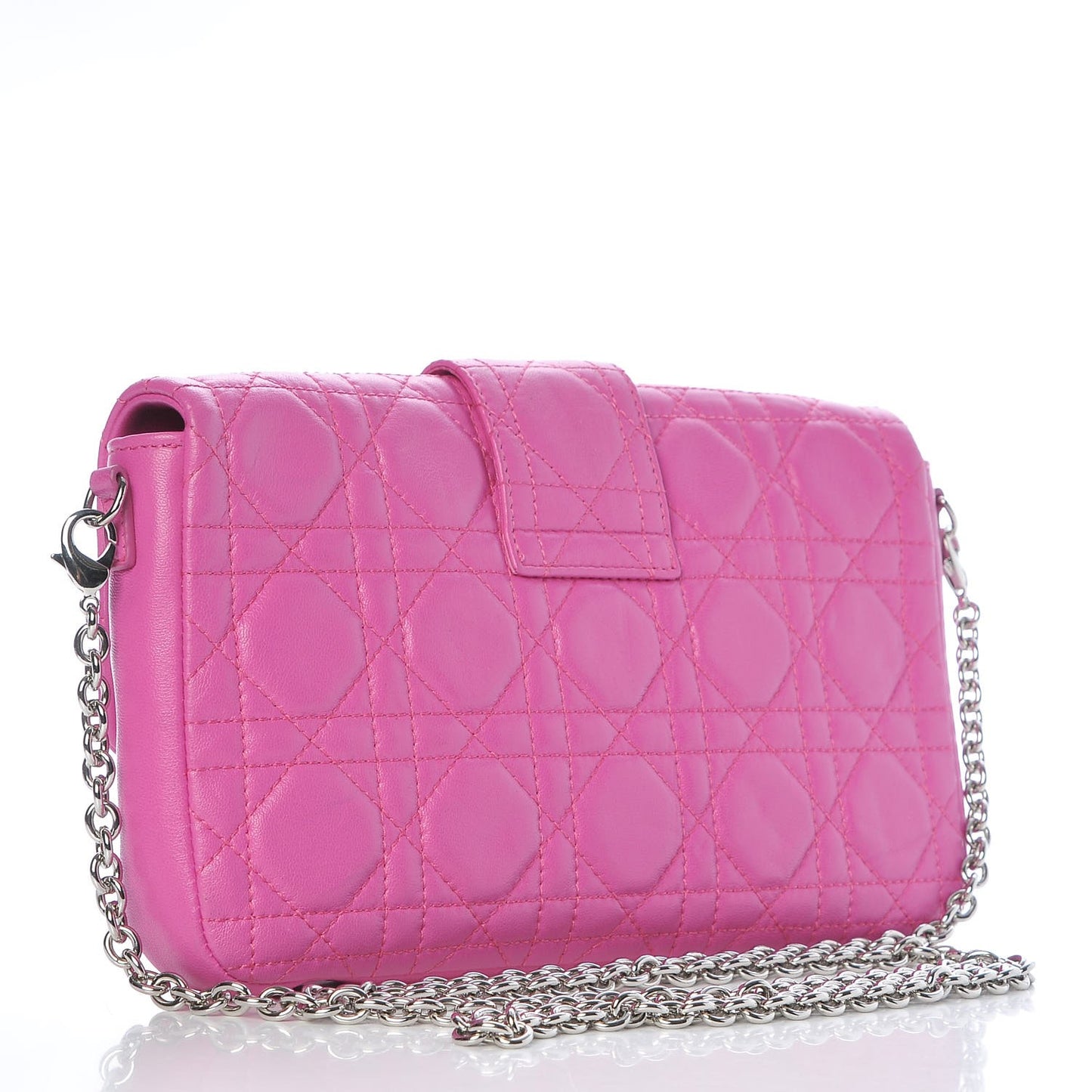 Lambskin Cannage New Lock Pouch Rose Sorbet