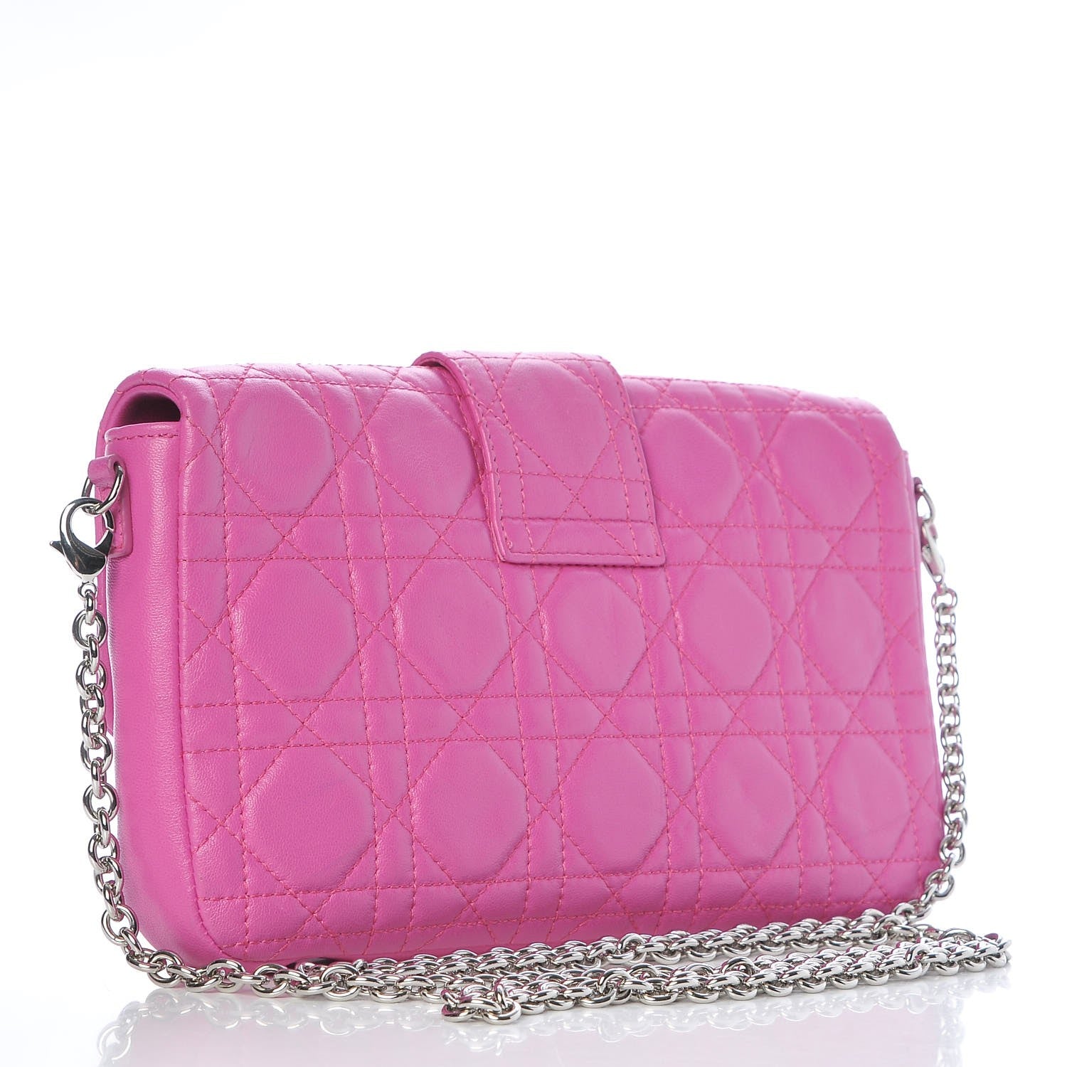 Christian Dior Lambskin Cannage New Lock Pouch Rose Sorbet 3 of 9
