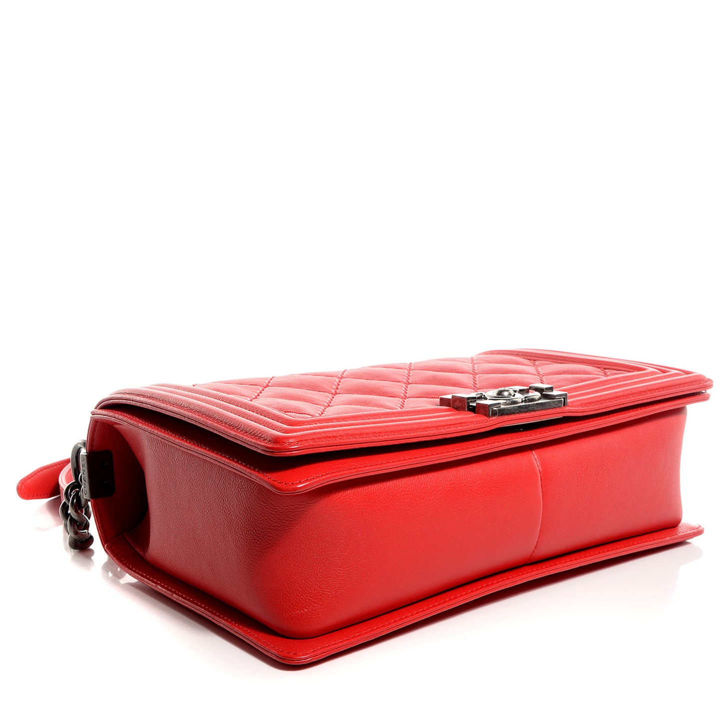 Calfskin Double Stitch Medium Boy Flap Rouge