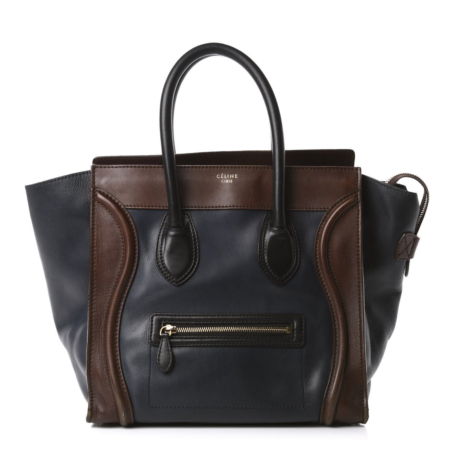 Smooth Calfskin Mini Tri-Color Luggage Navy