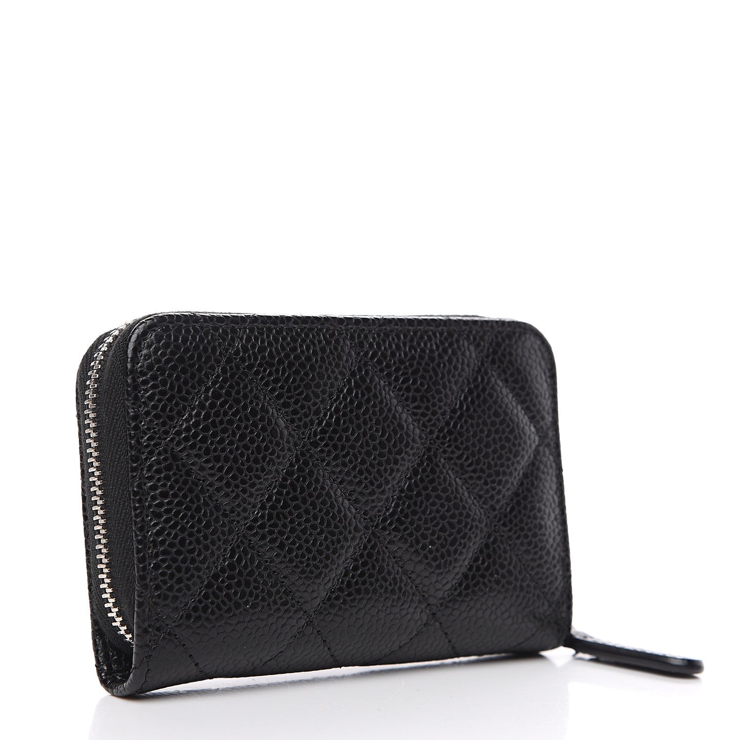 Caviar Quilted Zip Coin Purse Black