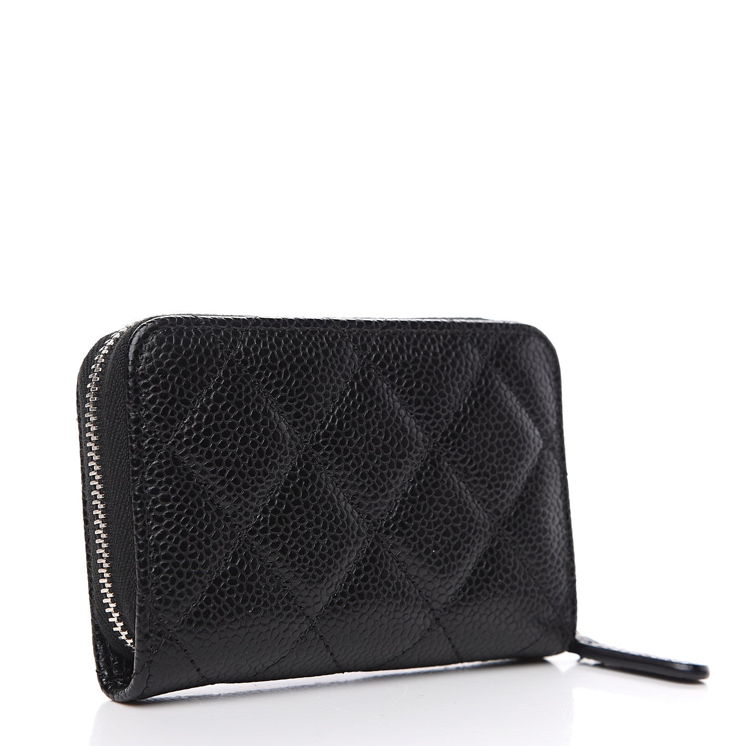 Chanel Caviar Quilted Zip Coin Purse Black 2 of 8