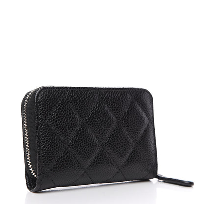 Chanel Caviar Quilted Zip Coin Purse Black 2 of 8