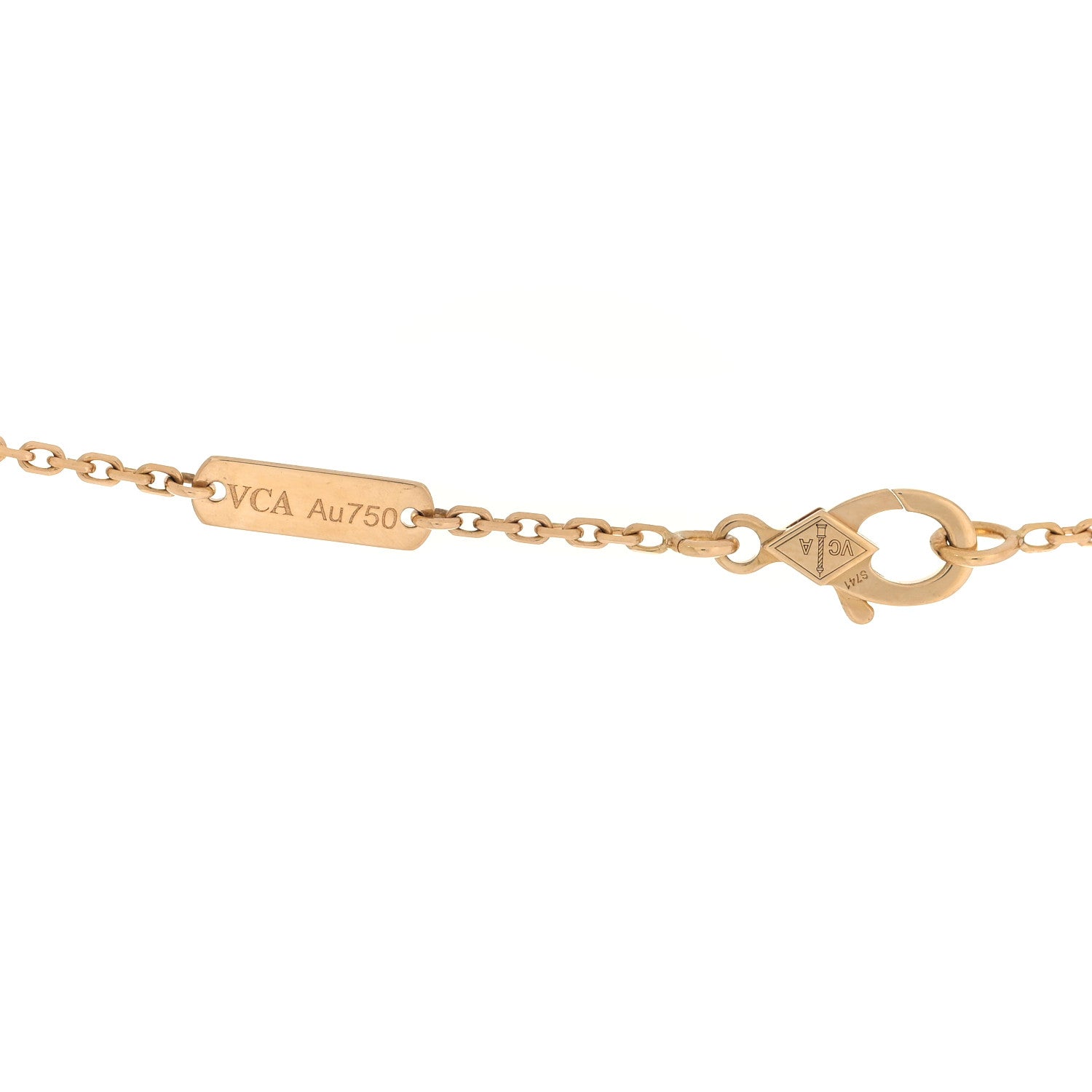 Van Cleef & Arpels 18K Yellow Gold Tiger Eye Vintage Alhambra Pendant Necklace 3 of 4