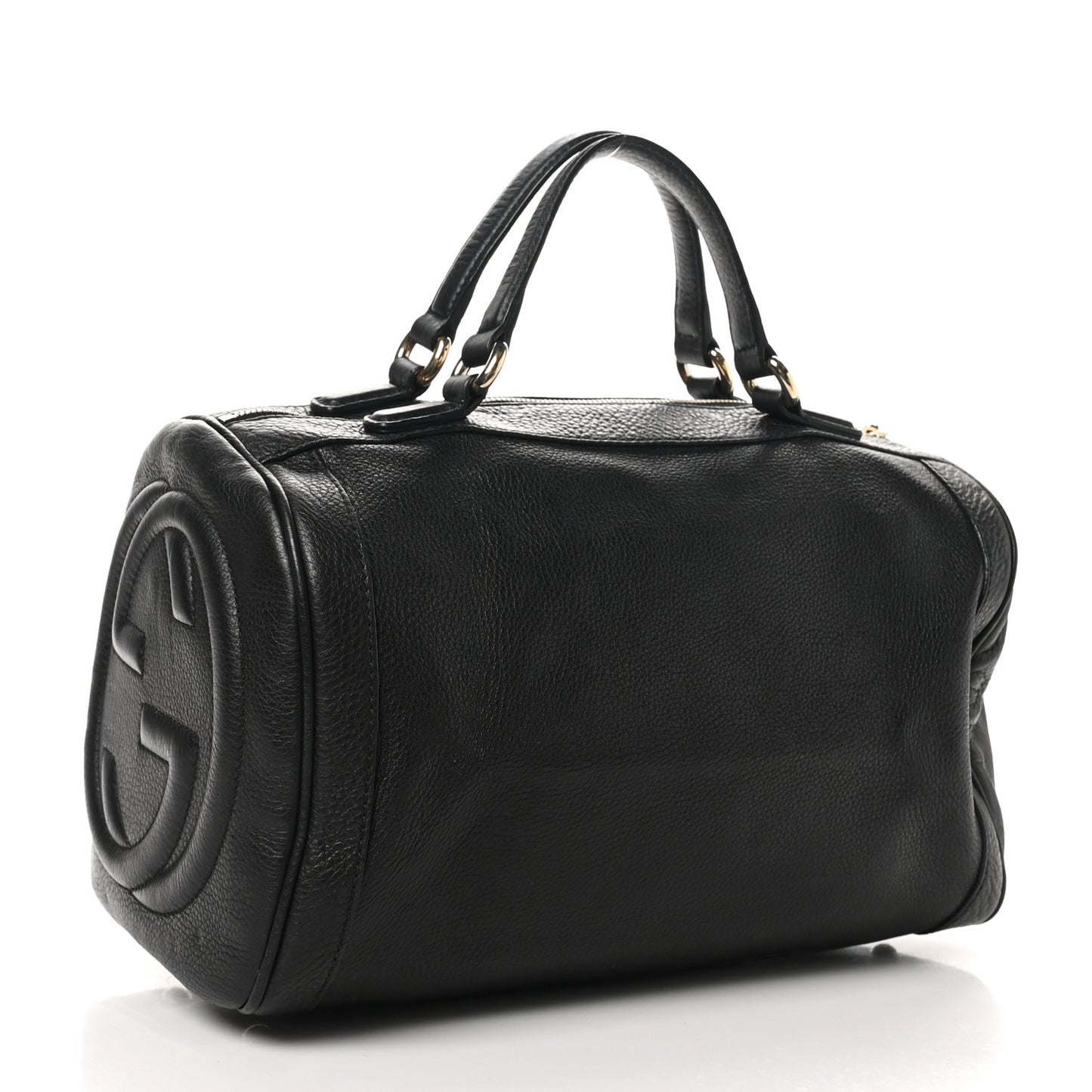 Pebbled Calfskin Medium Soho Boston Black