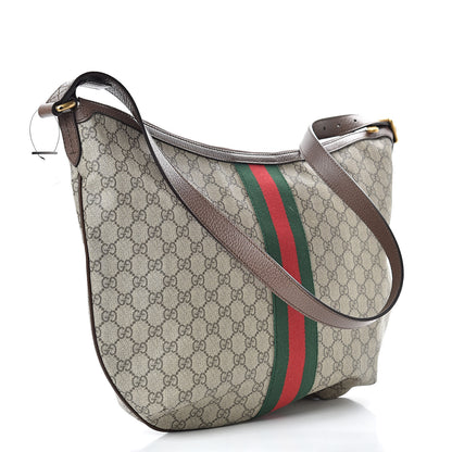 Gucci GG Supreme Monogram Web Ophidia Half Moon Hobo Brown 3 of 10