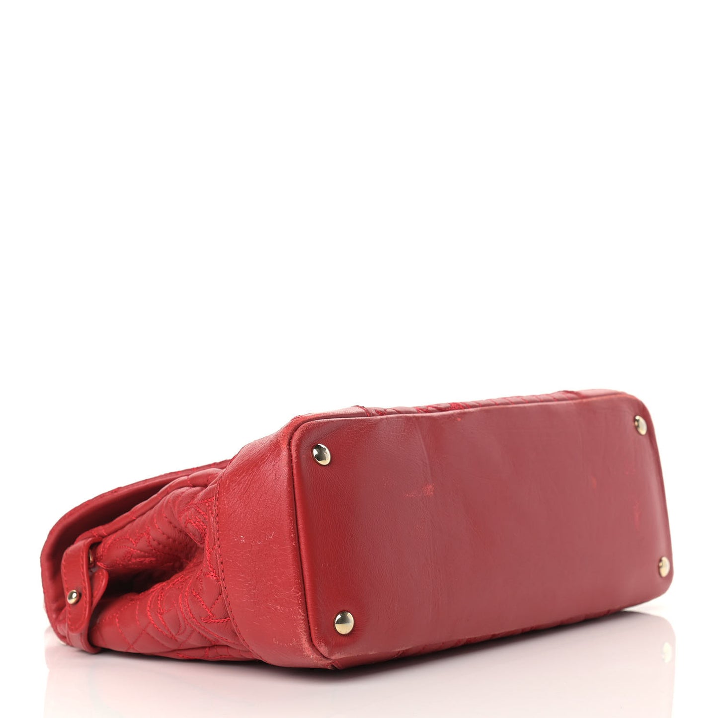 Barocco Quilted Nappa Altea Vanitas Satchel Red