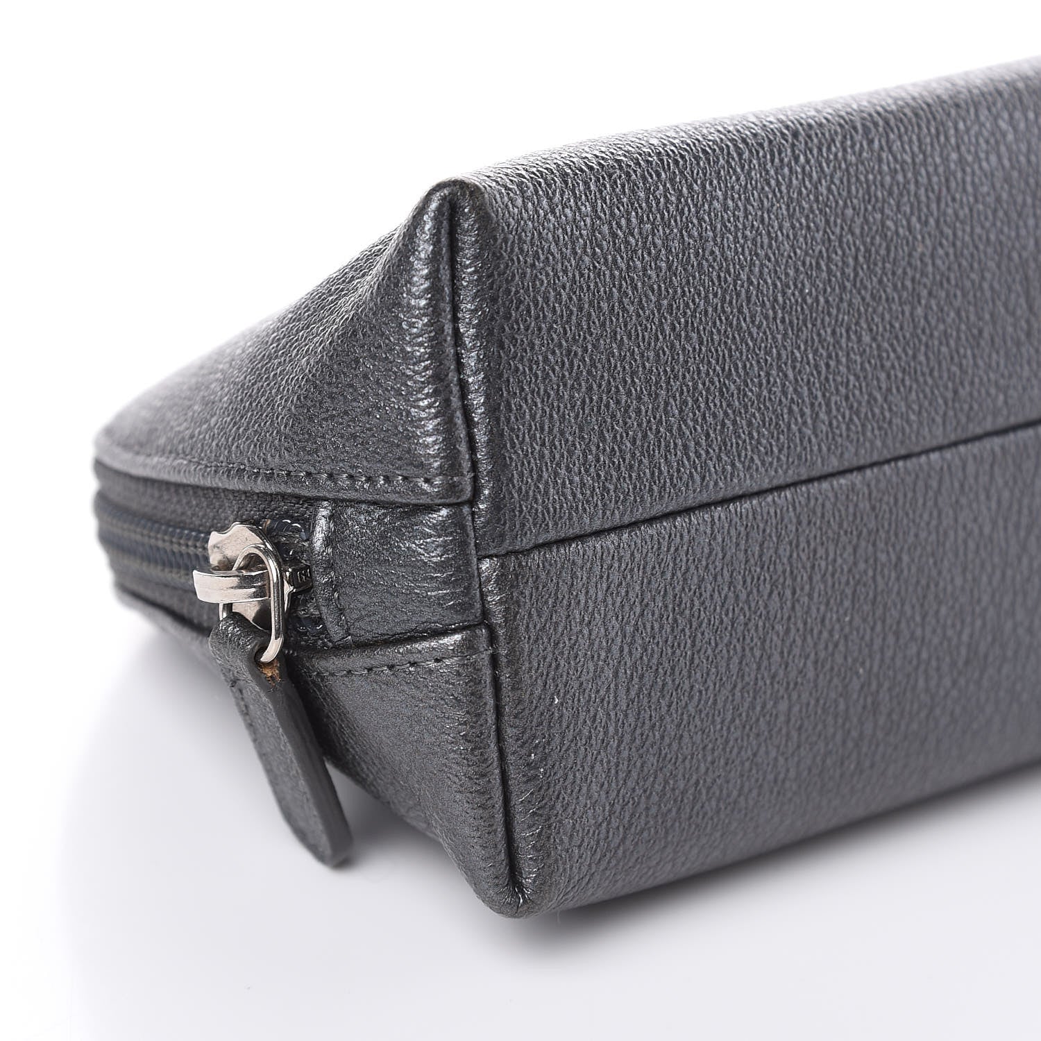 Chanel Goatskin Camellia Embossed Cosmetic Case Dark Grey 8 of 10