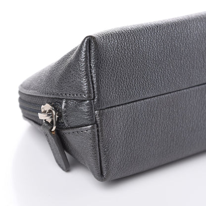 Chanel Goatskin Camellia Embossed Cosmetic Case Dark Grey 8 of 10