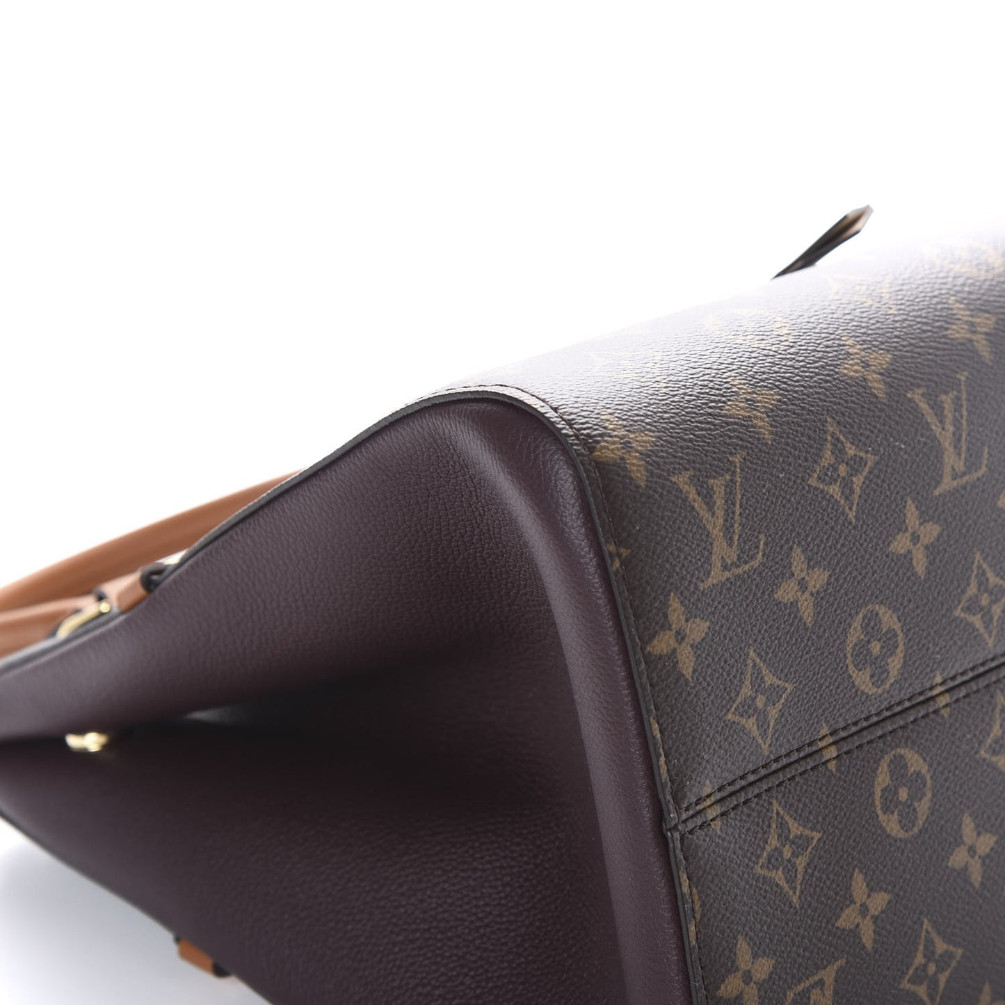 Calfskin Monogram Fold Tote MM Black Wine Cream