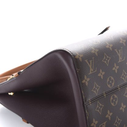 Louis Vuitton Calfskin Monogram Fold Tote MM Black Wine Cream 6 of 10