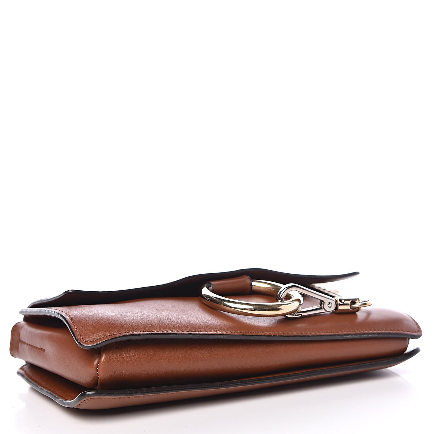Suede Calfskin Small Faye Shoulder Bag Tobacco