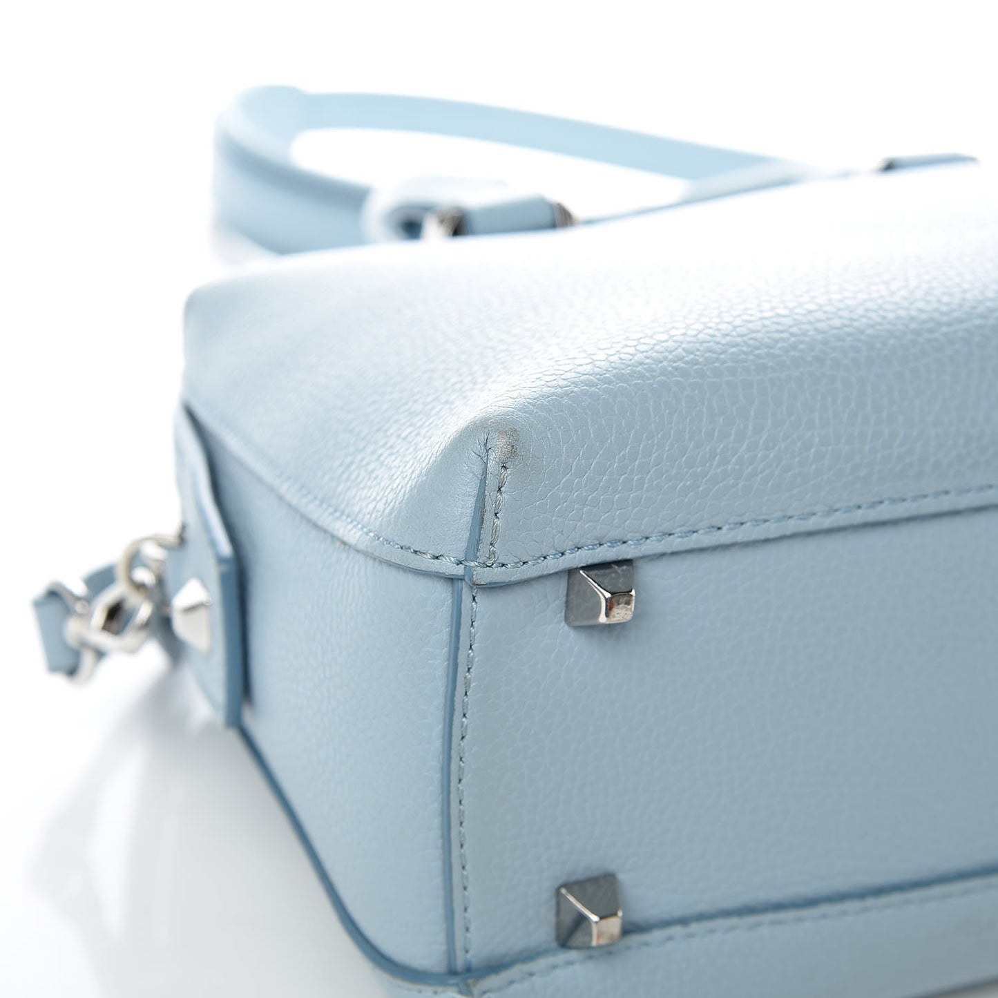 Grained Calfskin Small Ella Boston Sky Blue