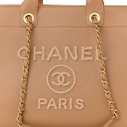 Chanel Calfskin Knit Medium Deauville Tote Beige 8 of 11