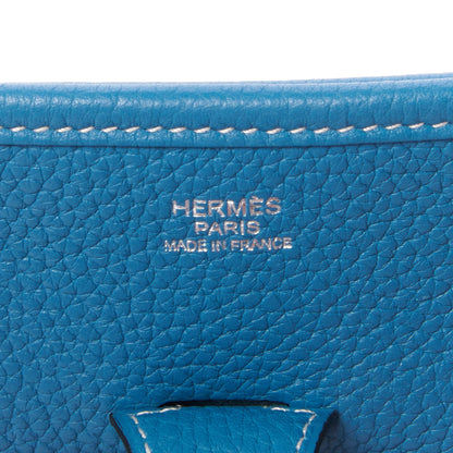 Hermes Taurillon Clemence Evelyne III PM Blue Jean 7 of 8