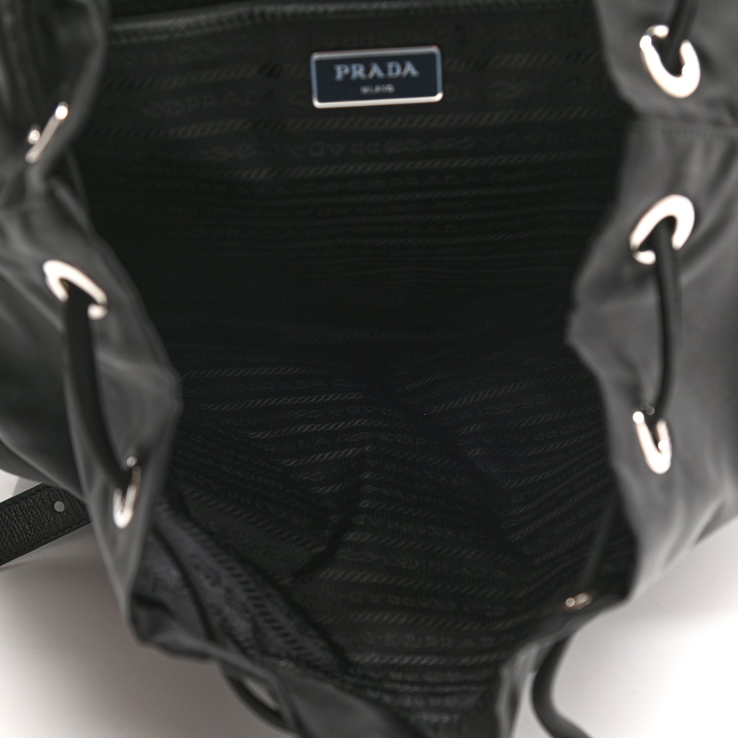 Tessuto Nylon Saffiano Medium Backpack Black