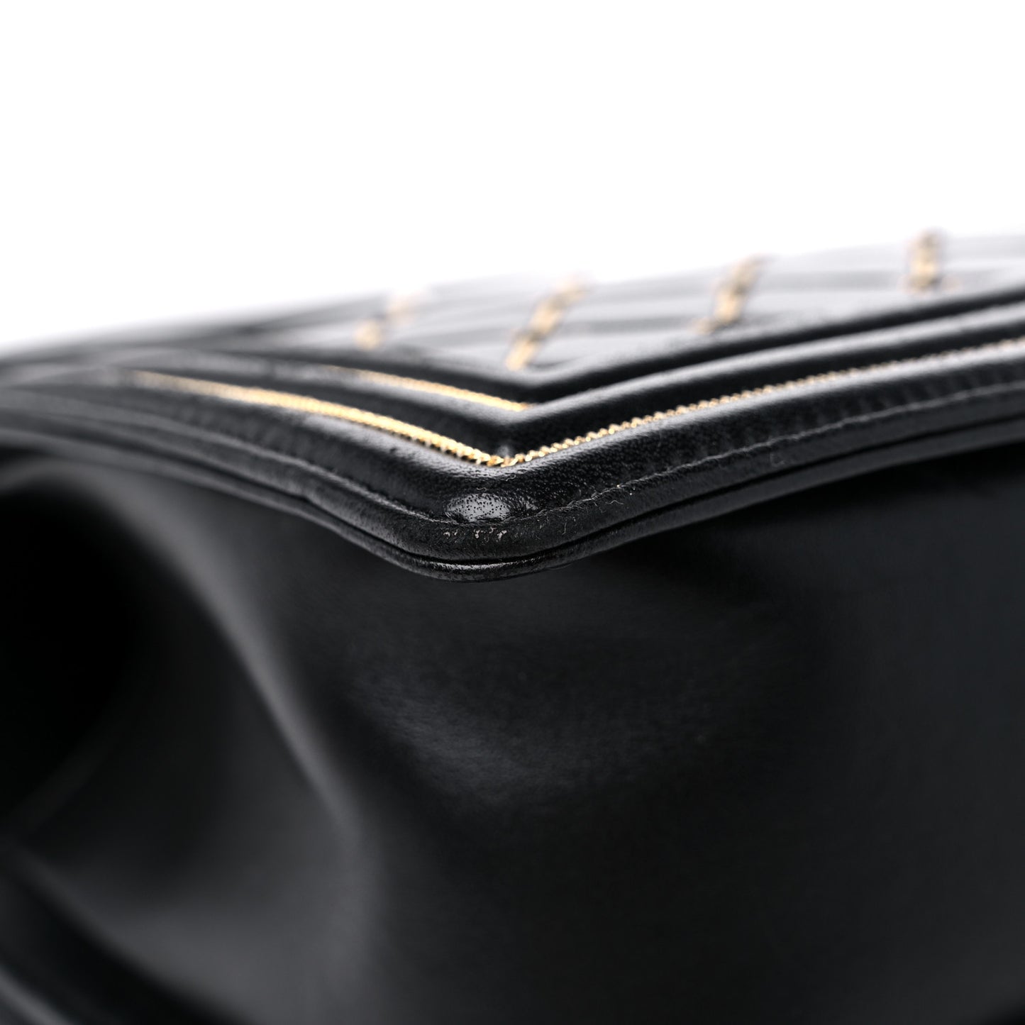 Lambskin Chain Quilted Medium Boy Flap Black