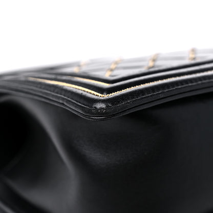 Chanel Lambskin Chain Quilted Medium Boy Flap Black 10 of 14