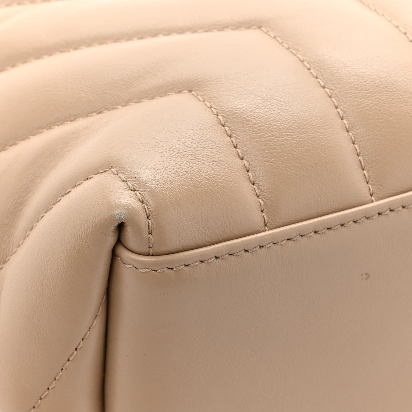 Calfskin Y Quilted Monogram Medium Loulou Chain Satchel Dark Beige