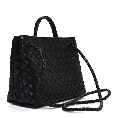 Bottega Veneta Nappa Intrecciato Small Andiamo Shoulder Bag Black 2 of 8