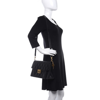 Givenchy Goatskin Quilted Medium GV3 Shoulder Bag Black 2 of 10