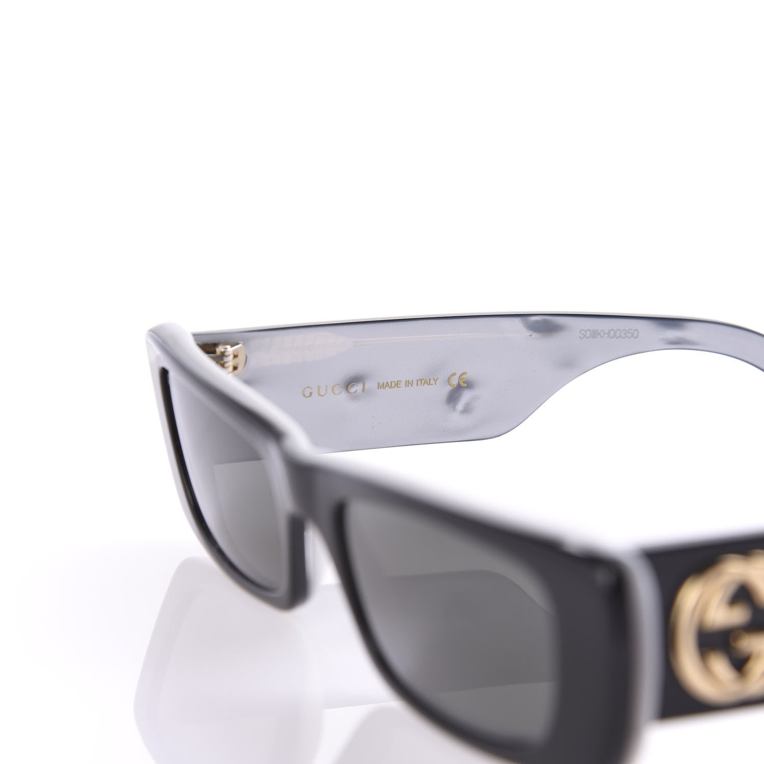 Gucci Acetate Rectangular Sunglasses GG0516S Black 6 of 7
