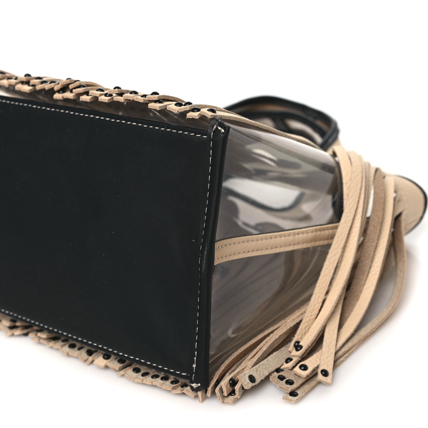 X BAILEYS PVC Calfskin Fringe Mini Market Tote Irish Cream