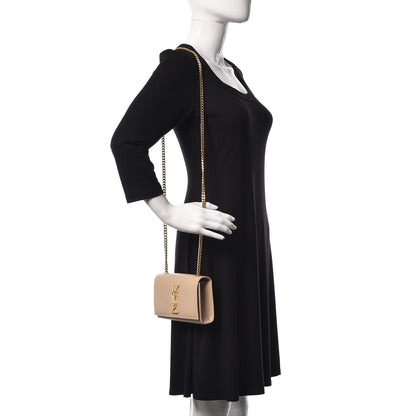 Saint Laurent Grain De Poudre Small Monogram Kate Satchel Nude Powder 2 of 12