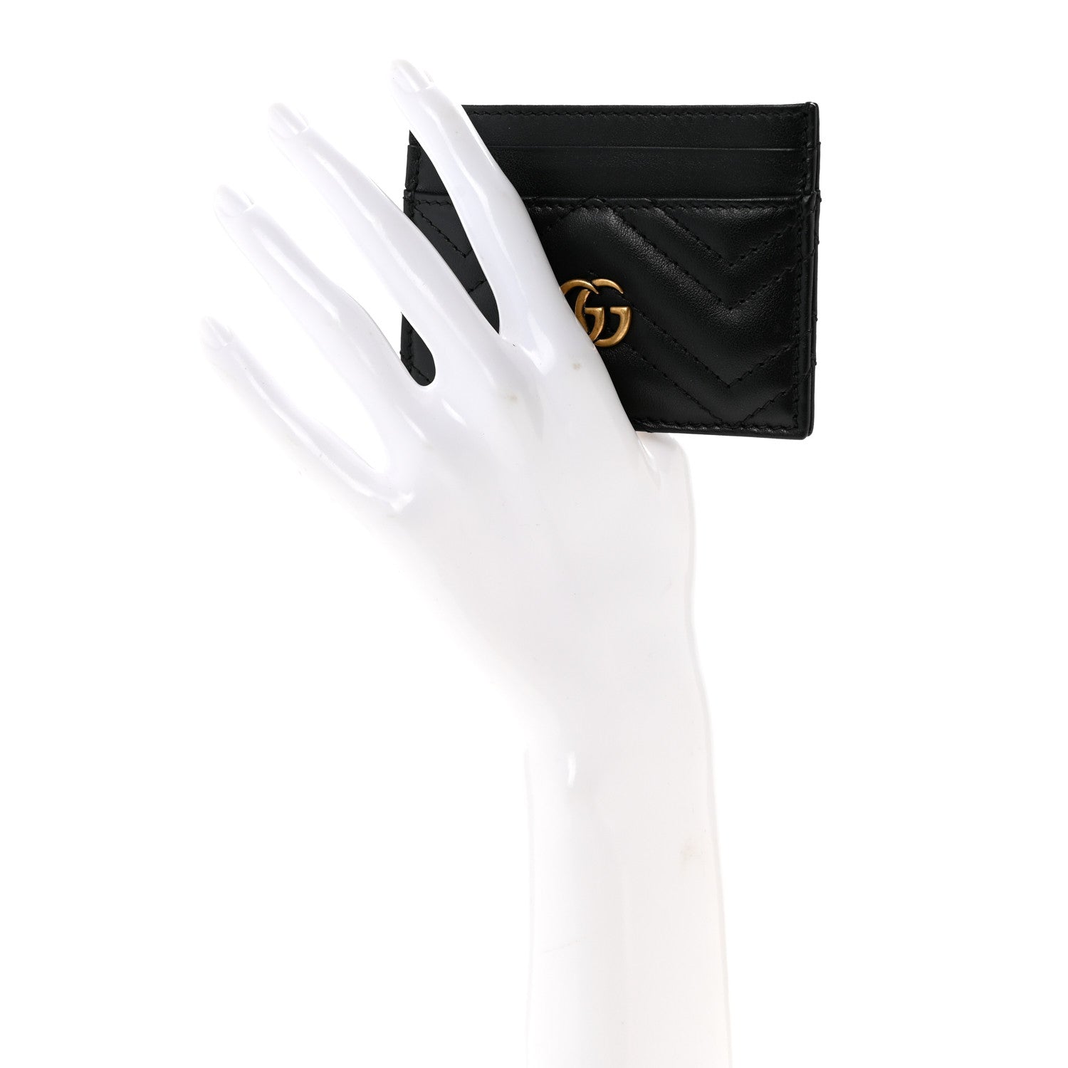 Gucci Calfskin Matelasse GG Marmont Card Holder Black 2 of 8