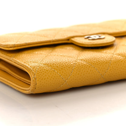 Chanel Caviar Quilted Medium Flap Wallet Yellow 9 of 11