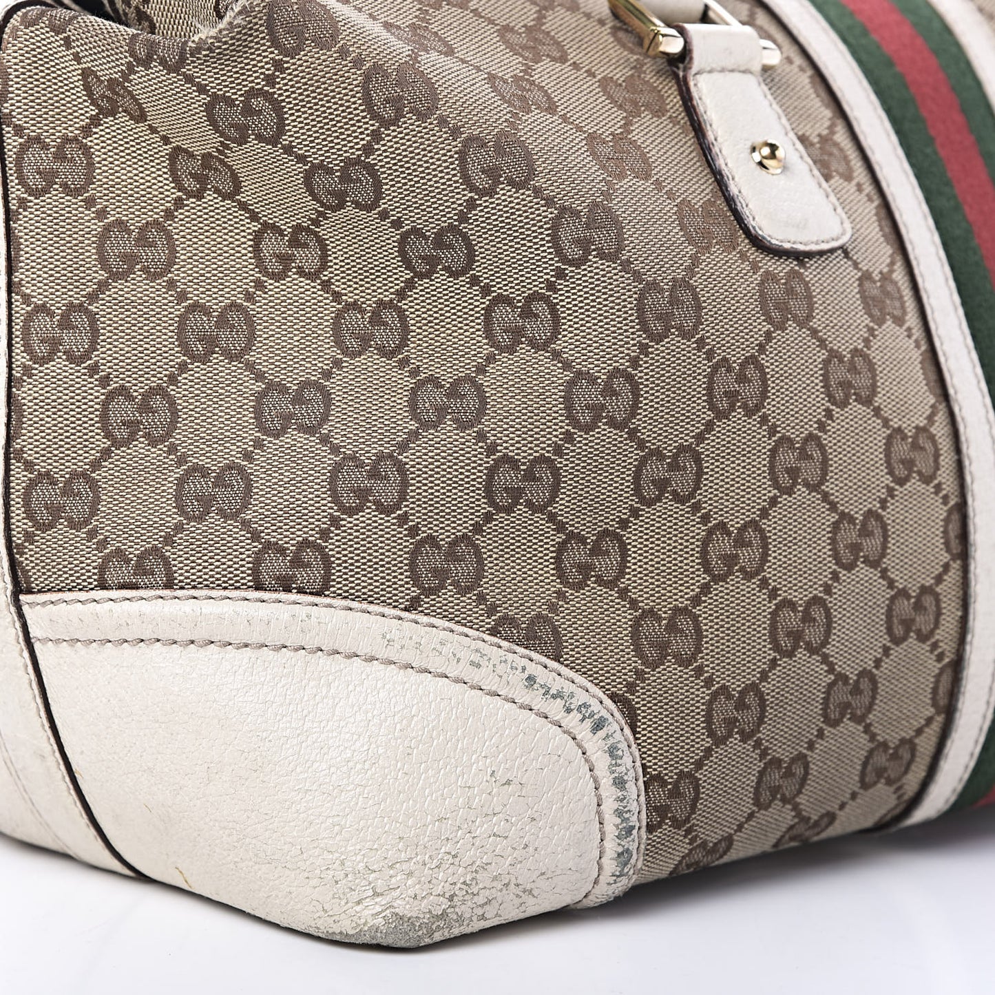 Monogram Web Large Treasure Boston Tote Beige