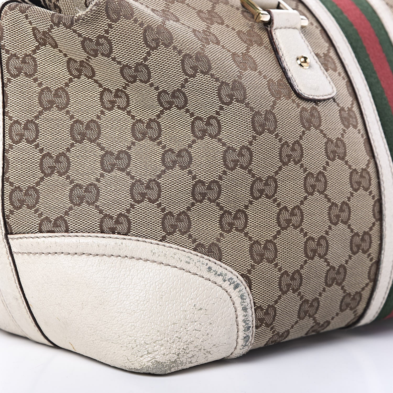 Gucci Monogram Web Large Treasure Boston Tote Beige 15 of 16