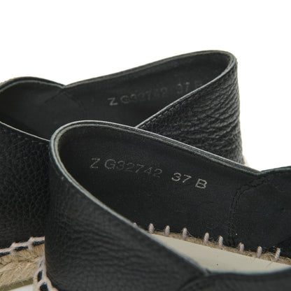 Chanel Grained Calfskin CC Espadrilles 37 Black 8 of 8