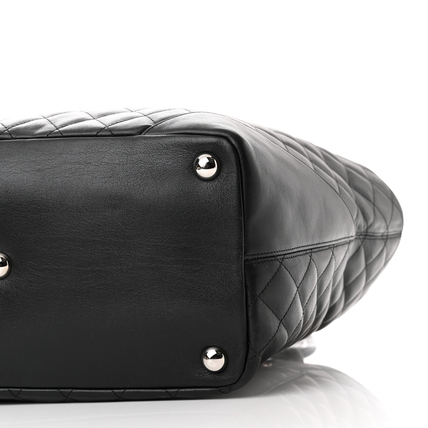 Calfskin Quilted Large Cambon Tote Black