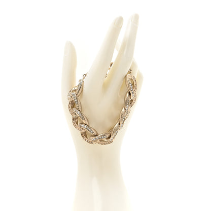 Chanel Baguette Crystal Quilted CC Chain Bracelet Gold 2 of 5