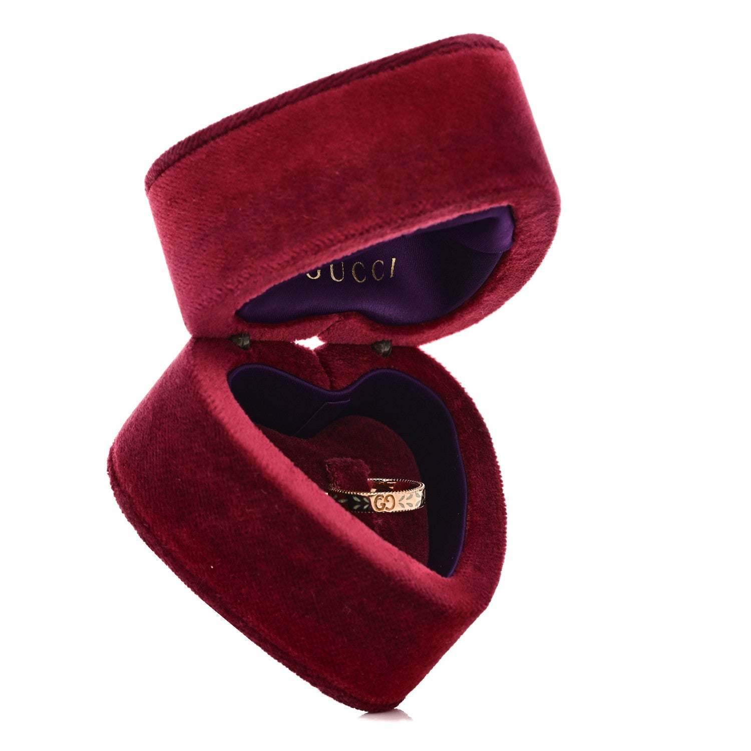 Gucci 18K Rose Gold Enamel Diamaond 4mm Icon Blooms Ring 50 5.5 6 of 6