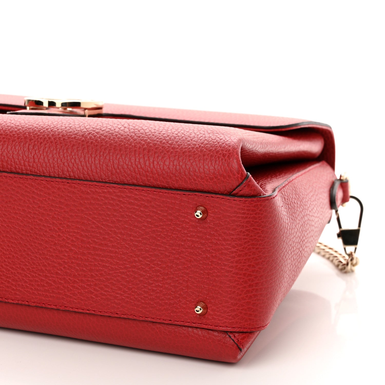 Gucci Dollar Calfskin Medium Interlocking G Top Handle Shoulder Bag Red 10 of 10