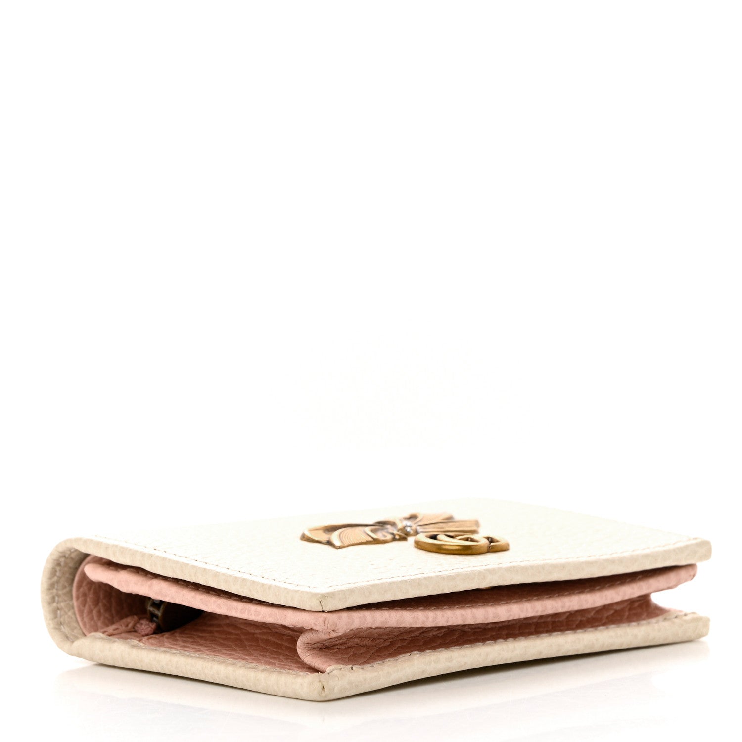 Gucci Calfskin GG Marmont Bow Card Case White 4 of 7