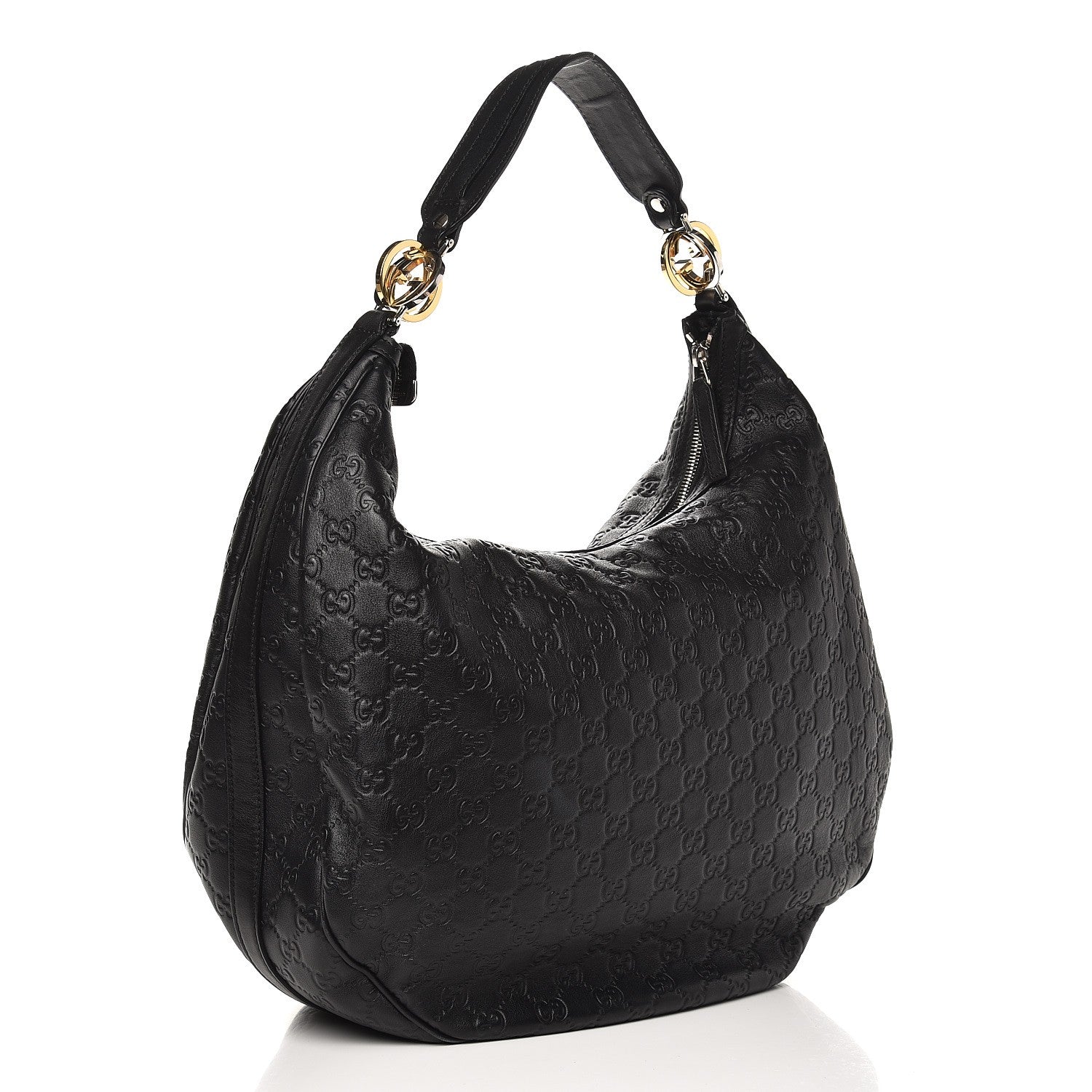 Gucci Guccissima Large GG Twins Hobo Black 3 of 7
