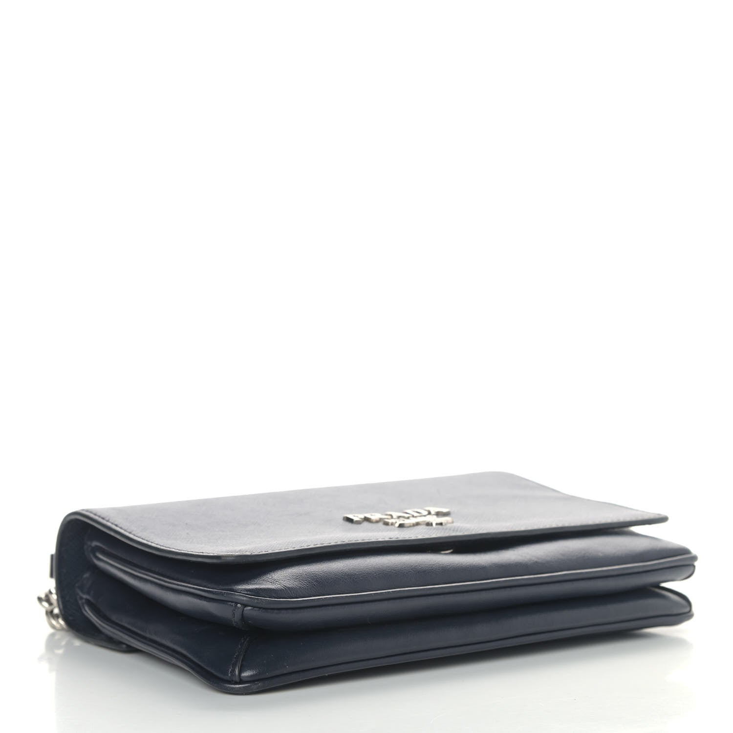 Prada Saffiano Soft Calf Chain Crossbody Bag Baltico 4 of 10