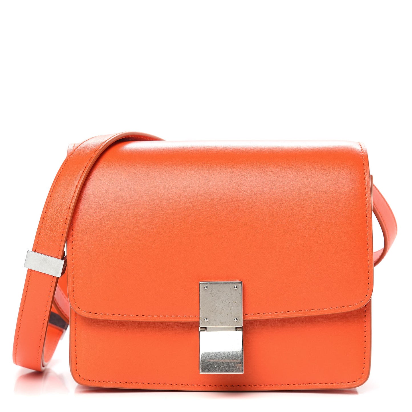 Box Calfskin Small Classic Box Flap Bag Orange