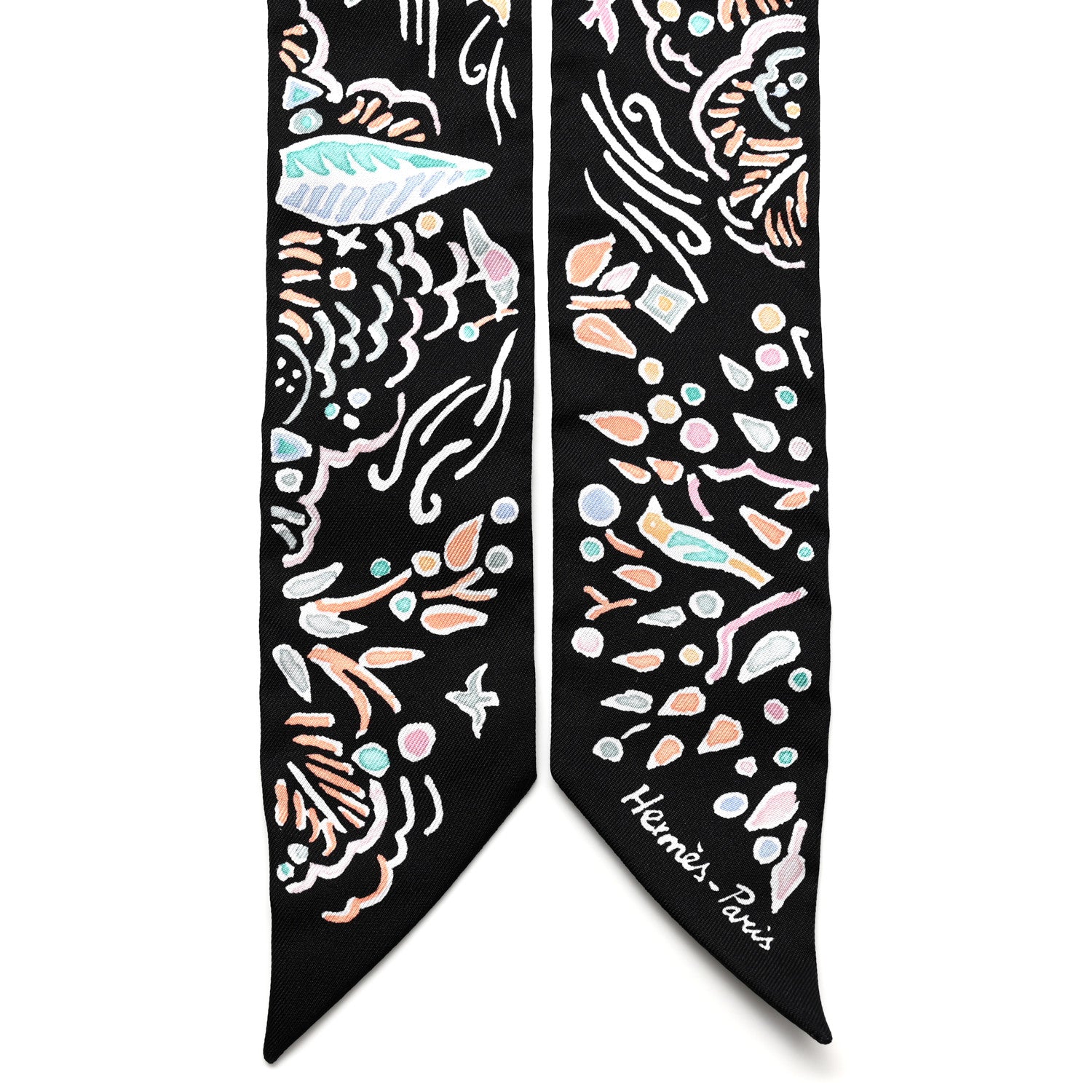 Hermes Silk Isola Di Primavera Doll Twilly Black Vert Rose 2 of 4