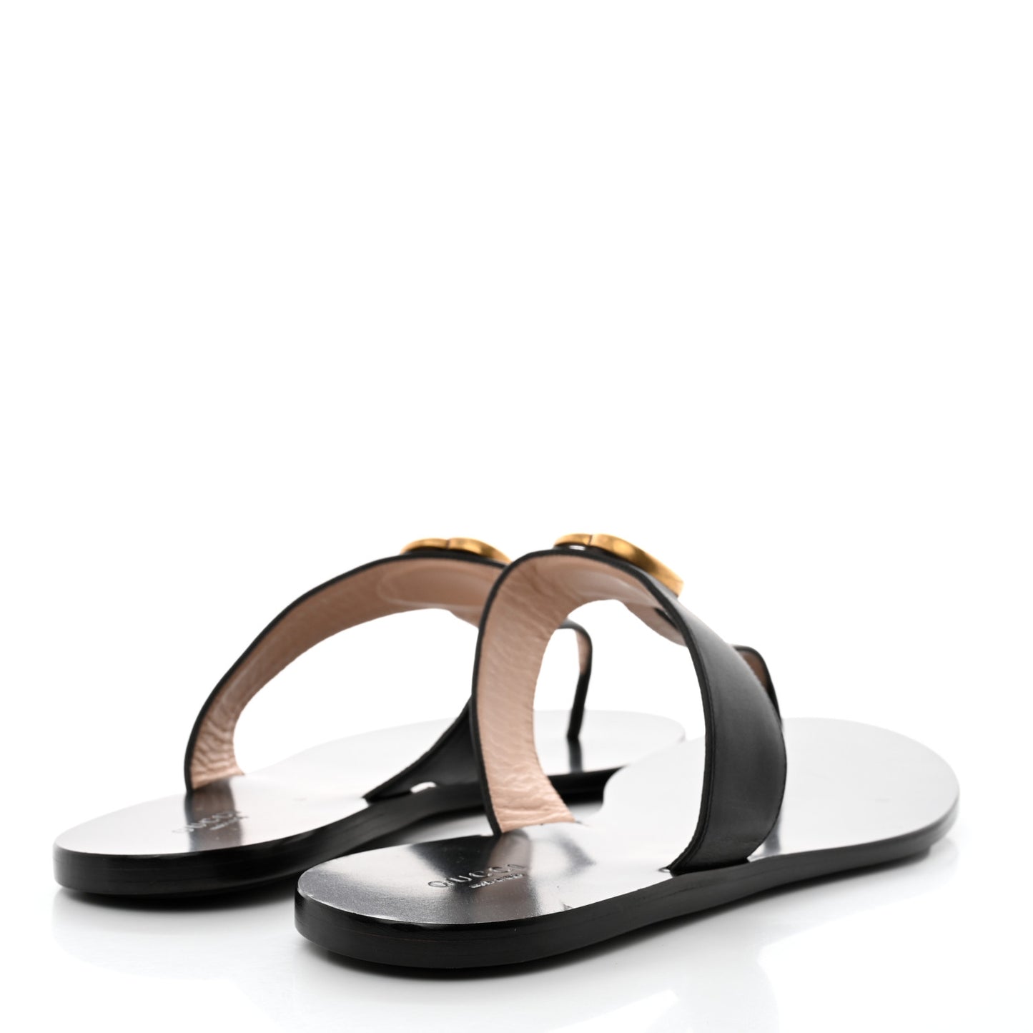 Calfskin GG Marmont Thong Sandals 42 Black