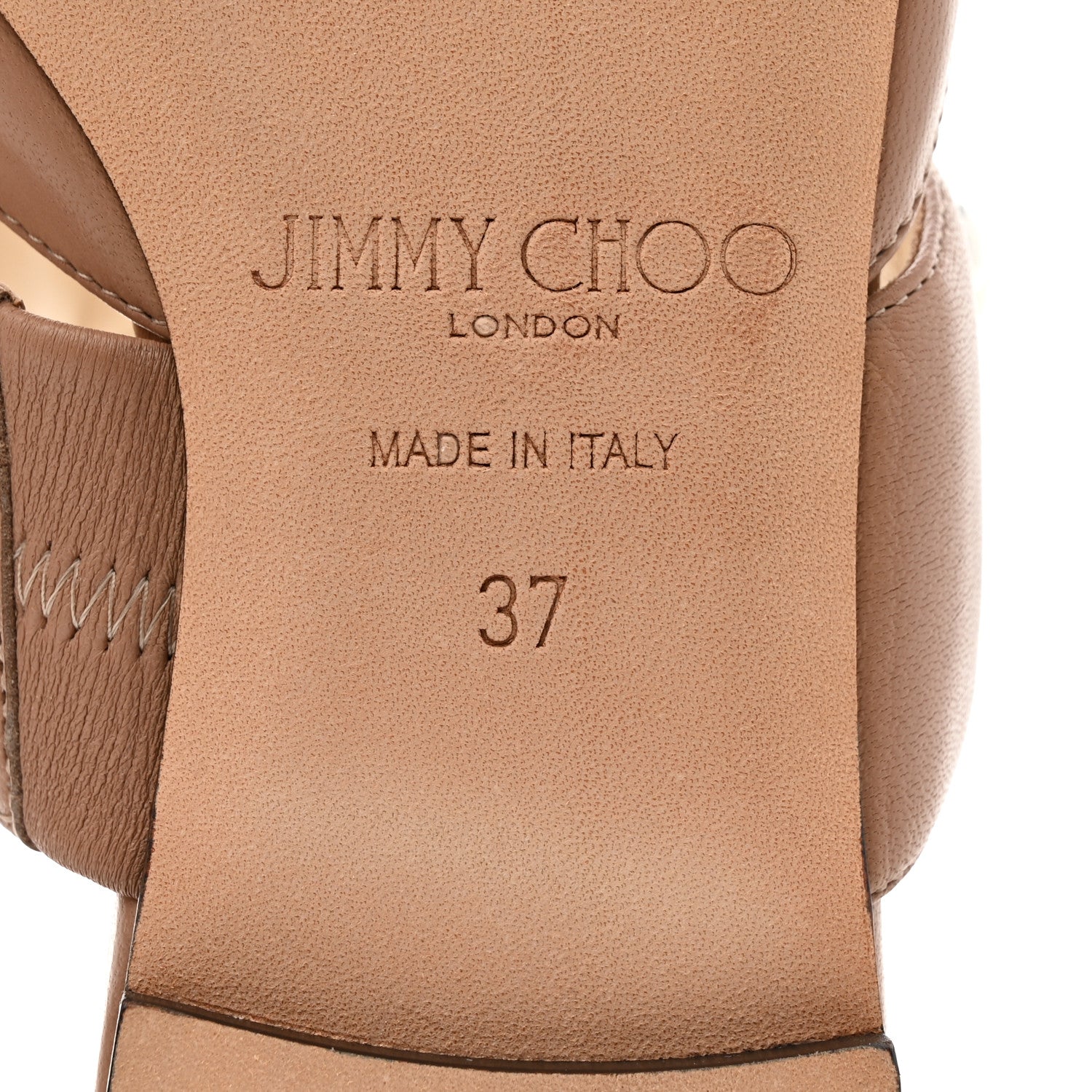 Jimmy Choo Calfskin Pearl 100 Mules 37 Tan 7 of 9