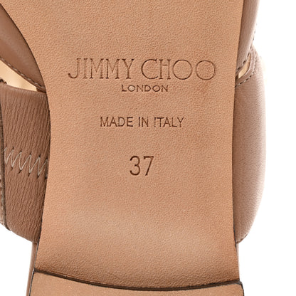 Jimmy Choo Calfskin Pearl 100 Mules 37 Tan 7 of 9