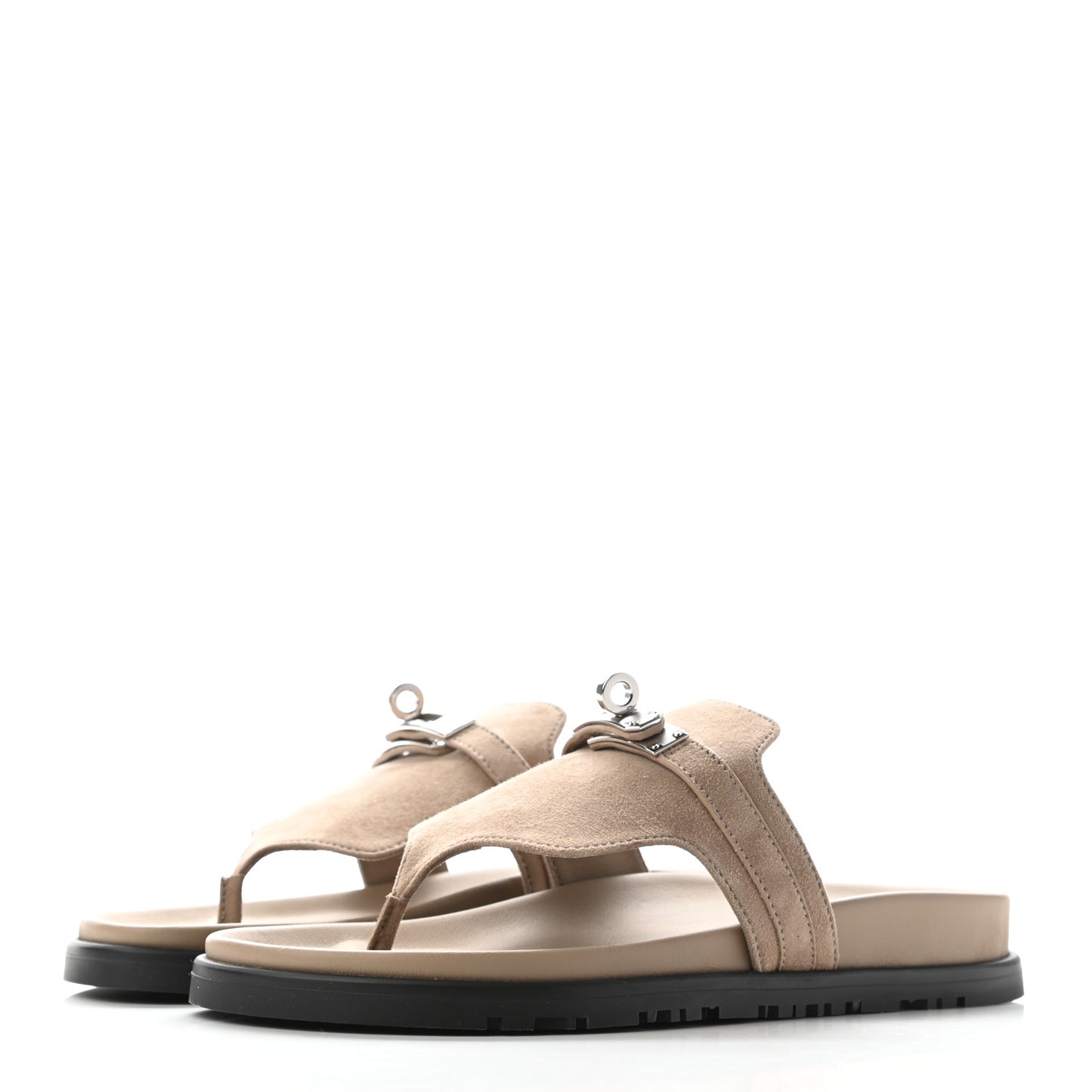 Suede Goatskin Womens Empire Sandals 36 Beige Sable