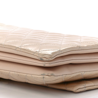 Chanel Patent Goatskin Quilted 3 Pocket Accordion Flap Beige 12 of 13