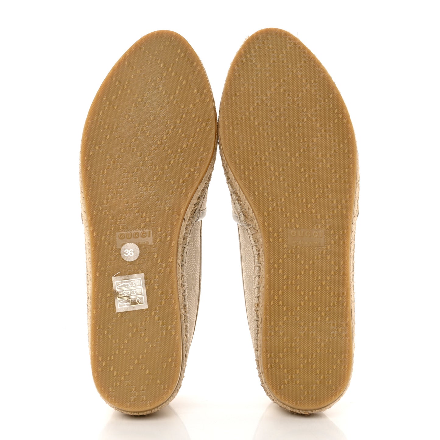 Washed Cotton Miro Soft Calfskin GG Monogram Espadrilles 36 White Mystic White