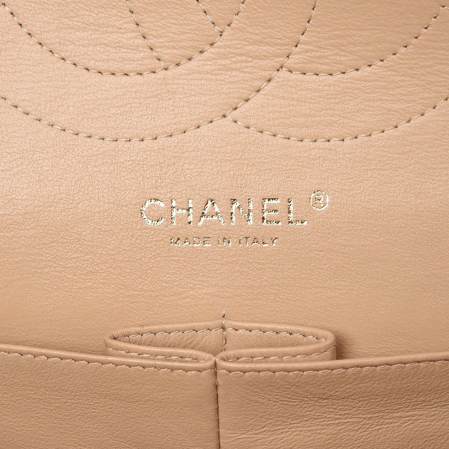 Caviar Quilted Jumbo Double Flap Beige